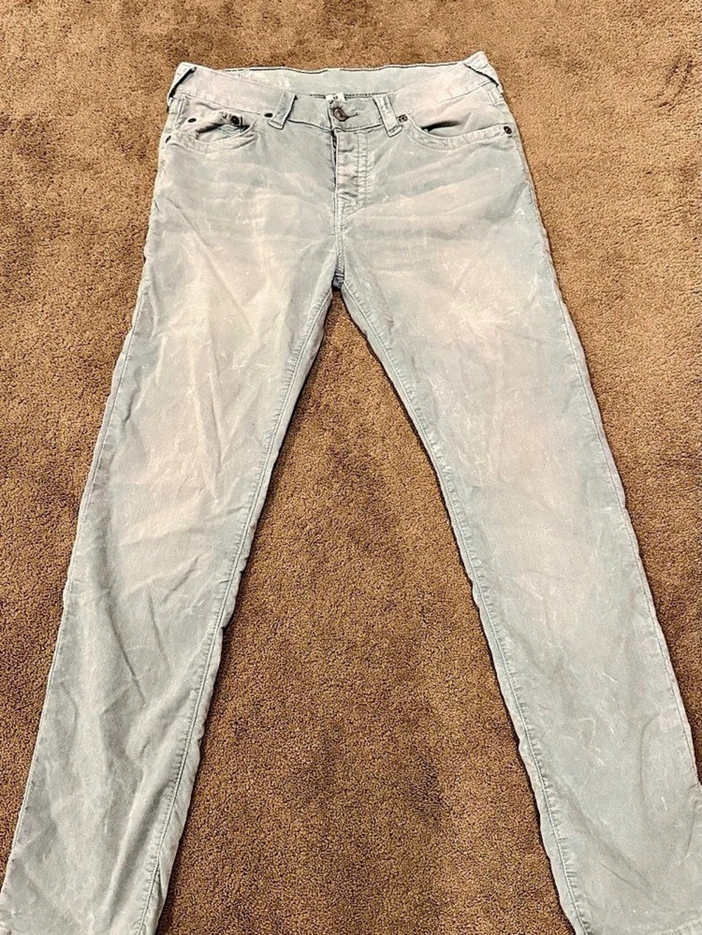 True Religion Relaxed Skinny corduroy Blue Waist 33